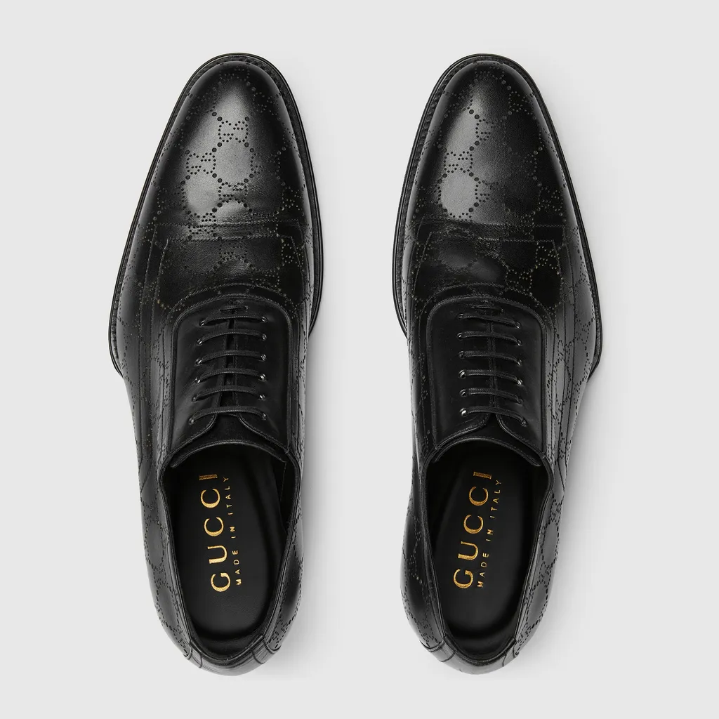 Lace-Up Shoe With Lasered Gg