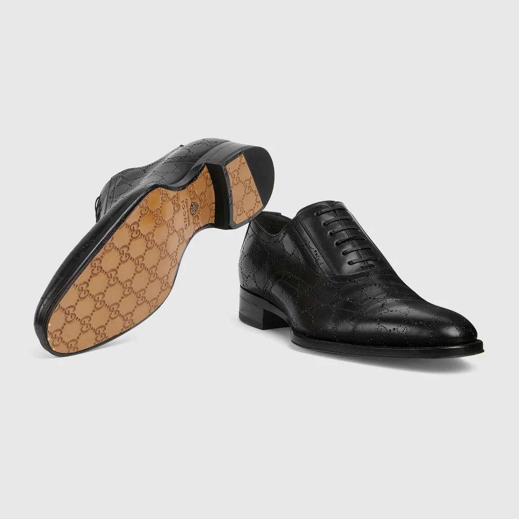 Lace-Up Shoe With Lasered Gg