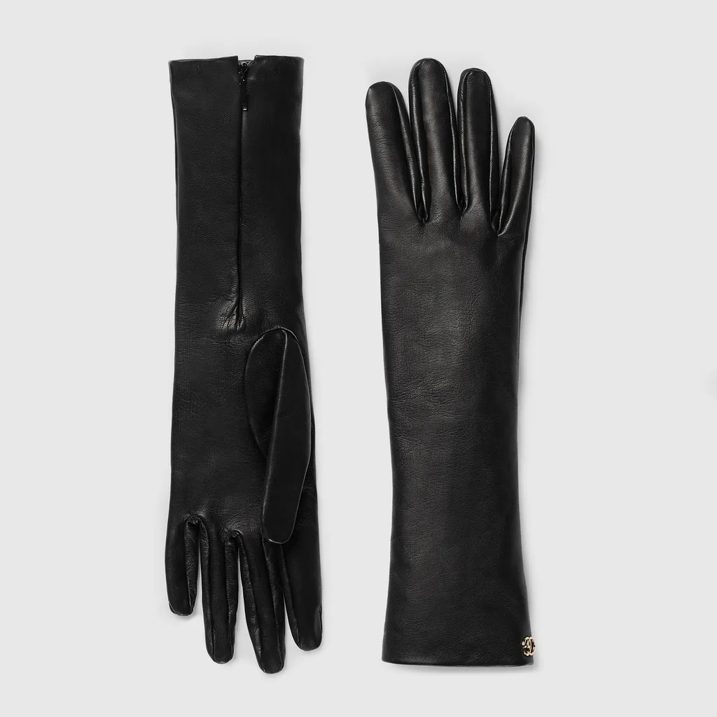 Leather Gloves With Double G