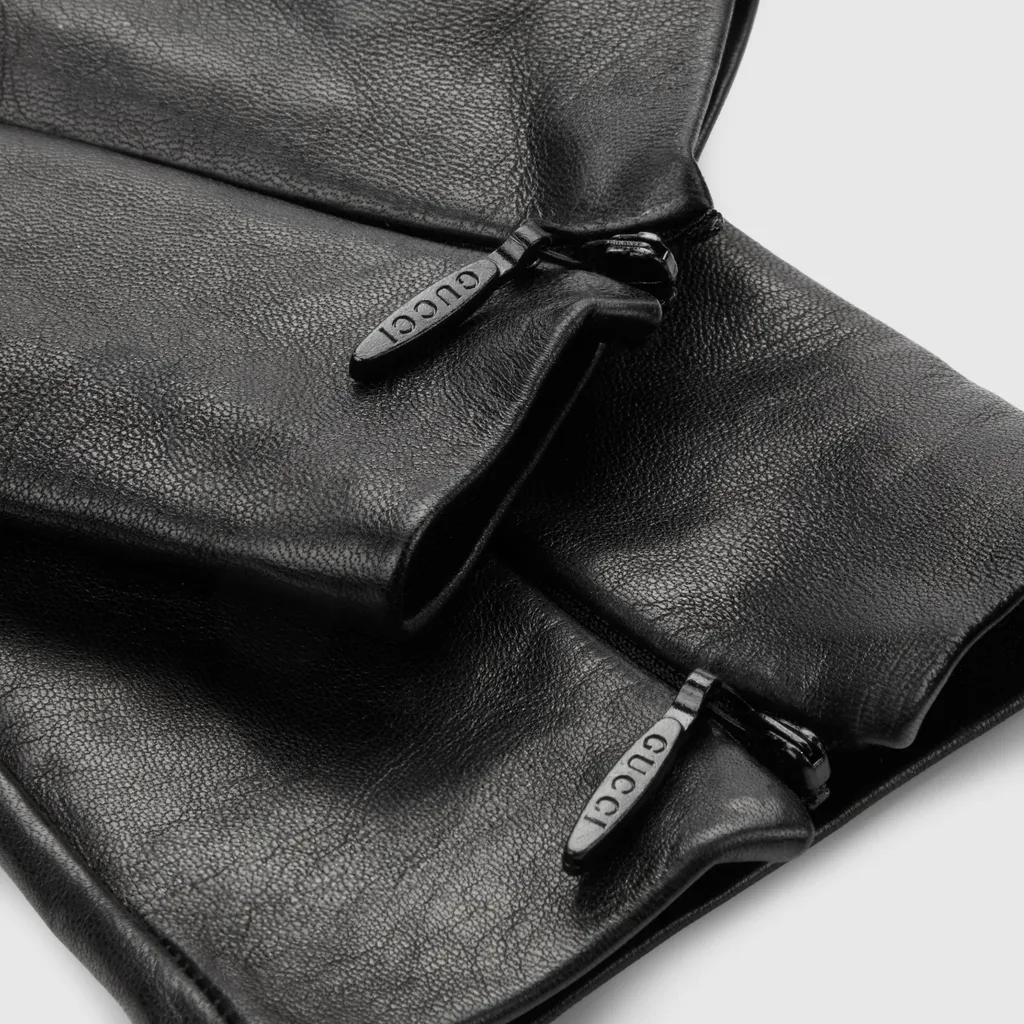 Leather Gloves With Double G