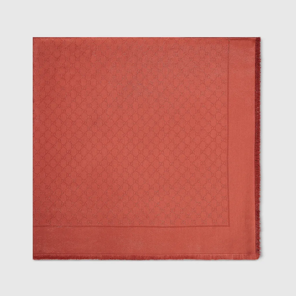 Gg Silk Wool Lamé Shawl