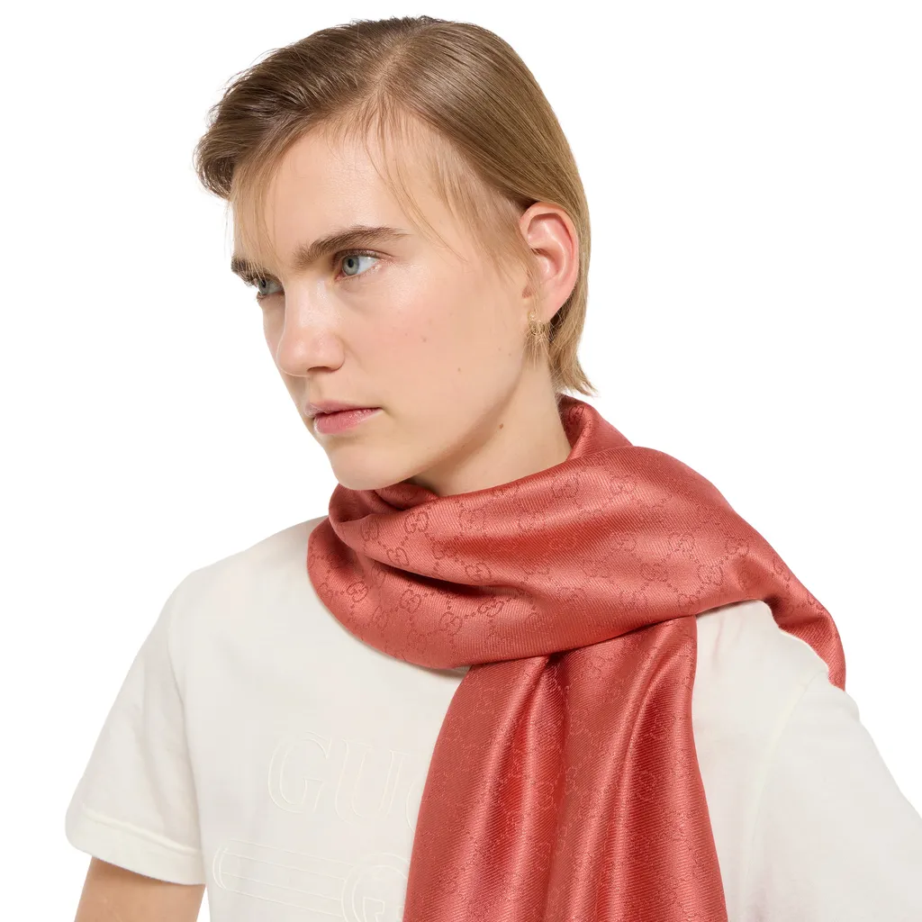 Gg Silk Wool Lamé Shawl