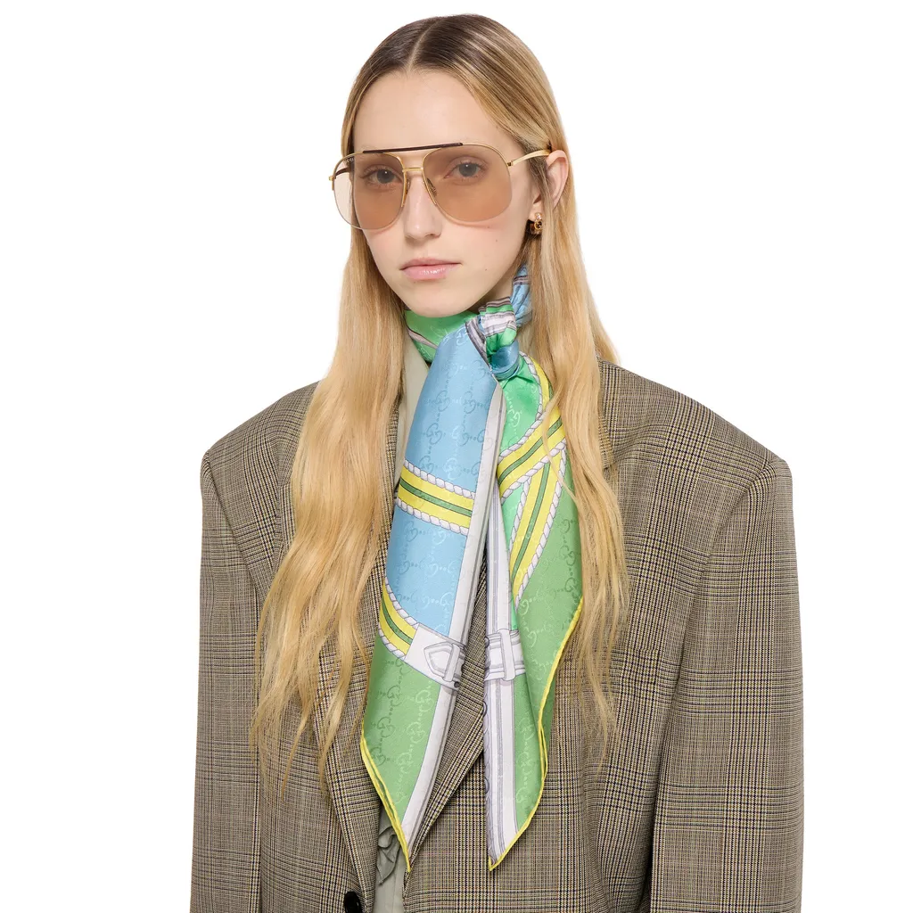 Printed Silk Jacquard Carré