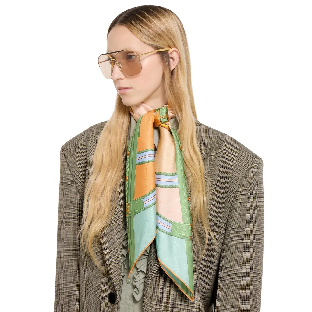 Printed Silk Jacquard Carré
