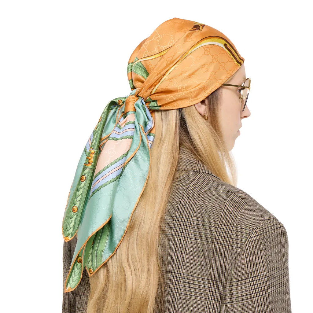 Printed Silk Jacquard Carré