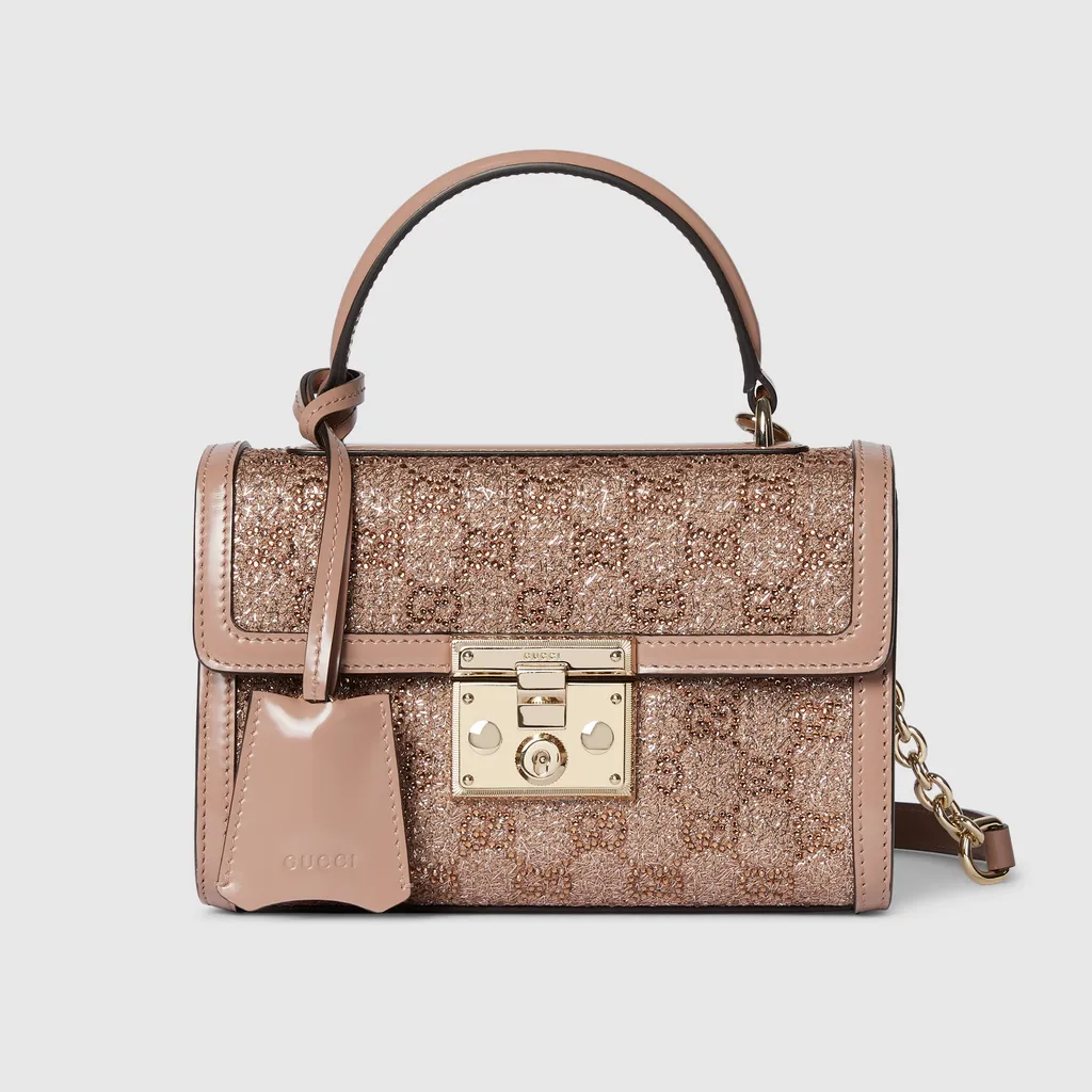Padlock Crystal Small Top Handle Bag