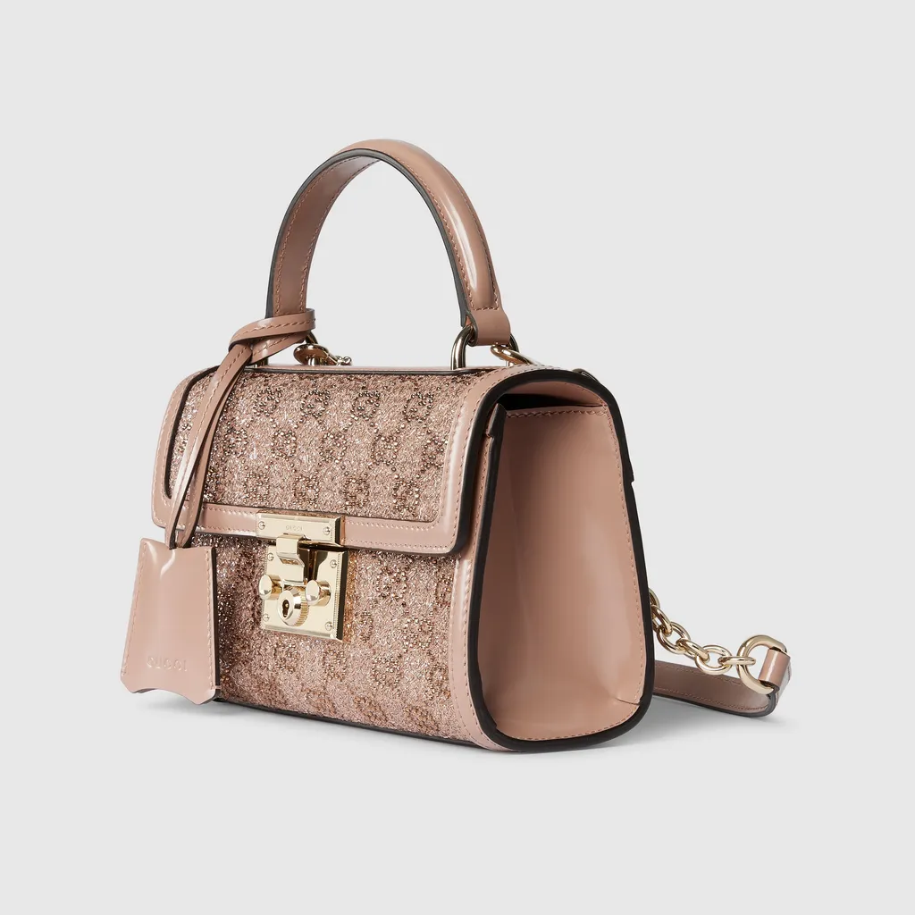 Padlock Crystal Small Top Handle Bag