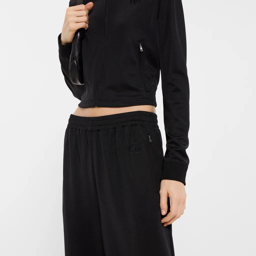 Jersey Leisure Pants With Embroidery