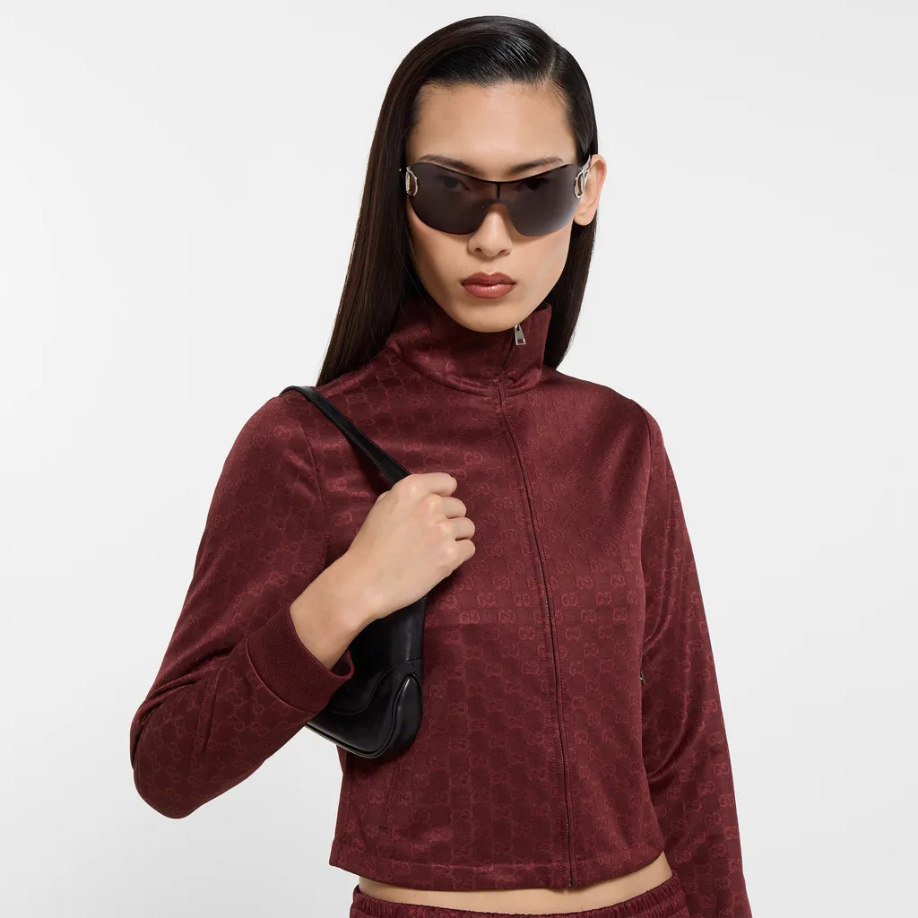 Gg Jersey Jacquard Zip Jacket
