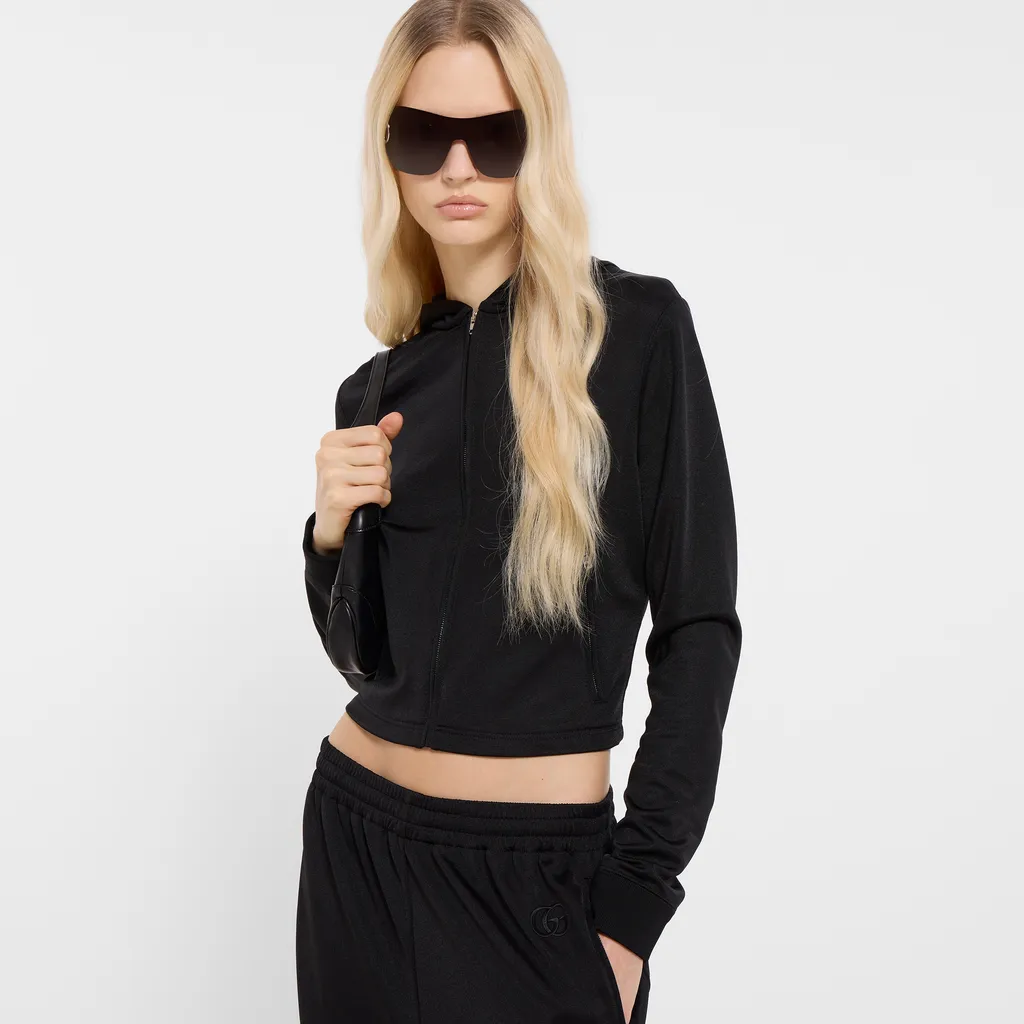 Jersey Zip Jacket With Embroidery