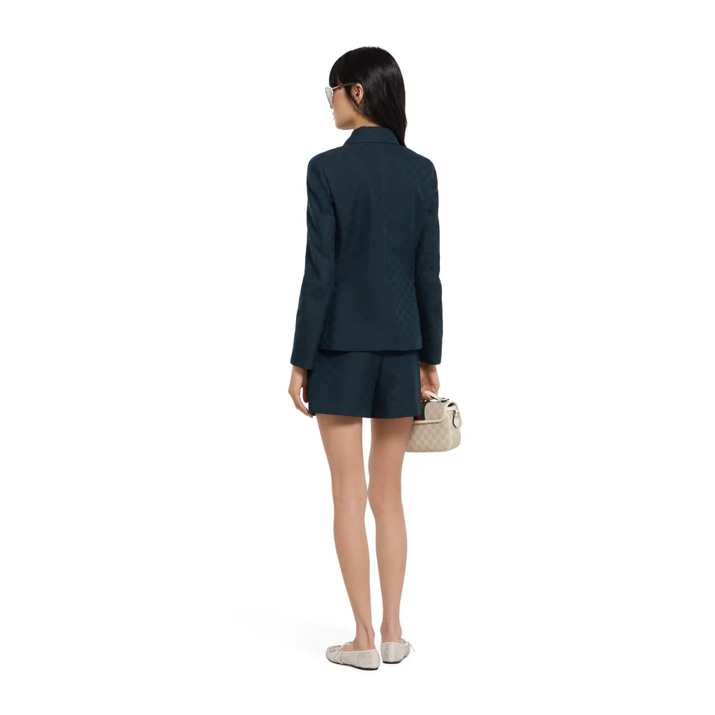 Gg Cotton Gabardine Zip Jacket
