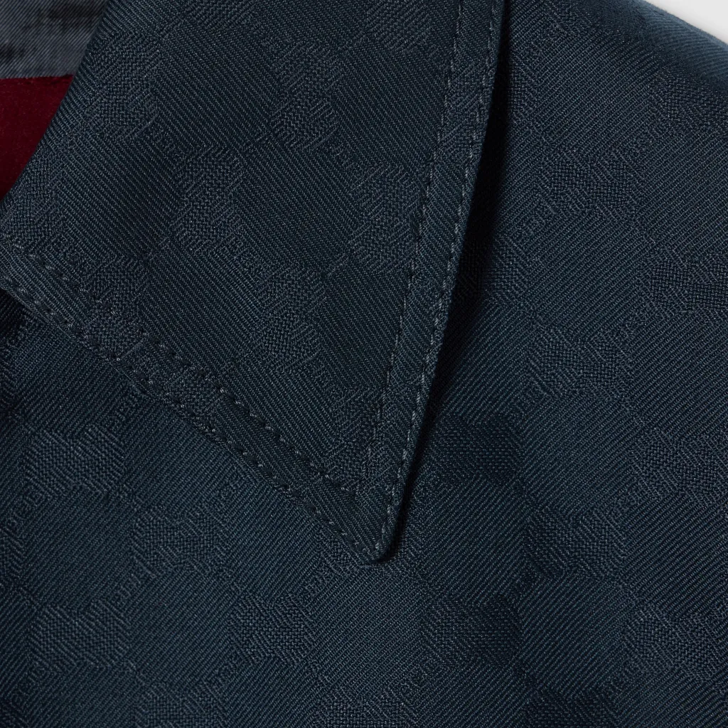 Gg Cotton Gabardine Zip Jacket