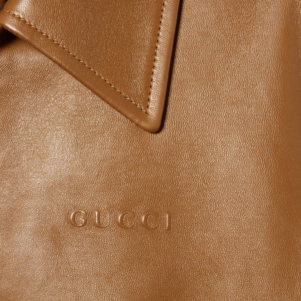 Leather Jacket With Gucci Logo