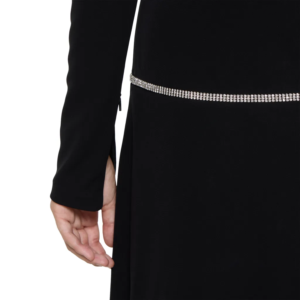 Jersey Dress With Crystal Horsebit Belt