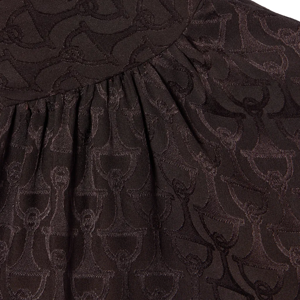 Horsebit Silk Jacquard Dress