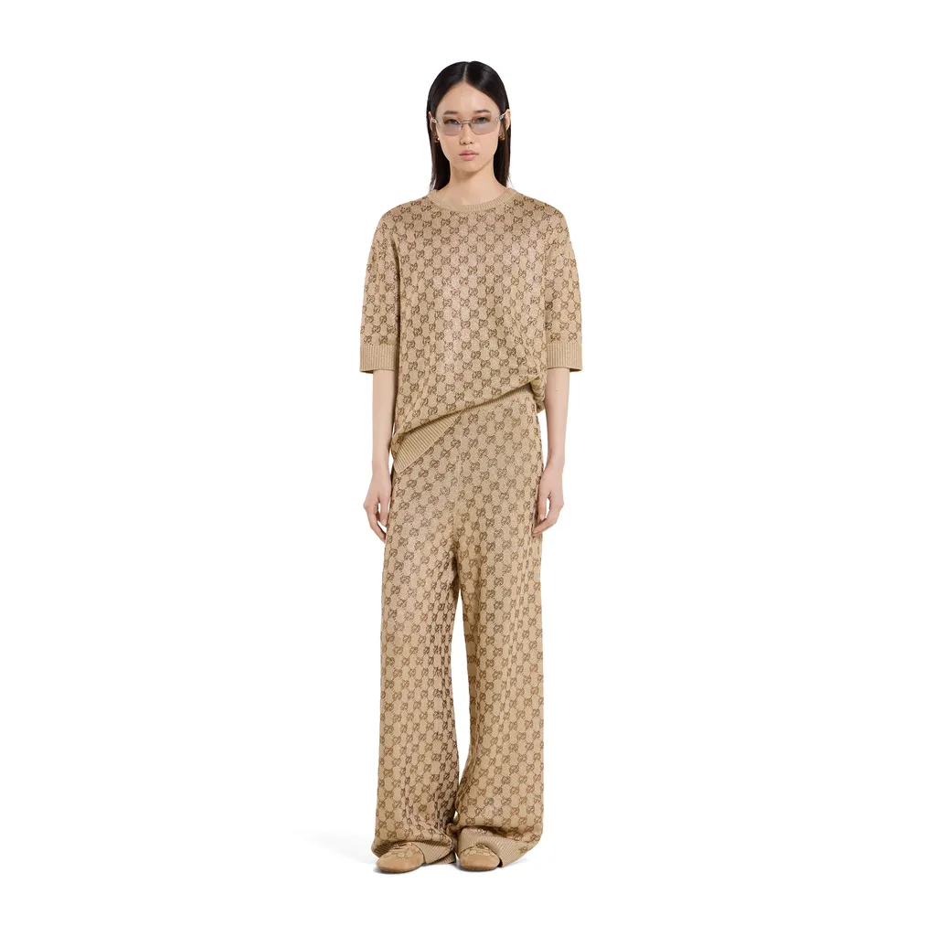 Wool Cashmere Leisure Trousers With Crystals