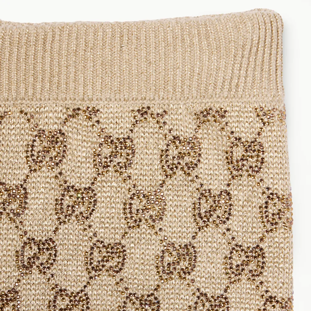 Wool Cashmere Leisure Trousers With Crystals