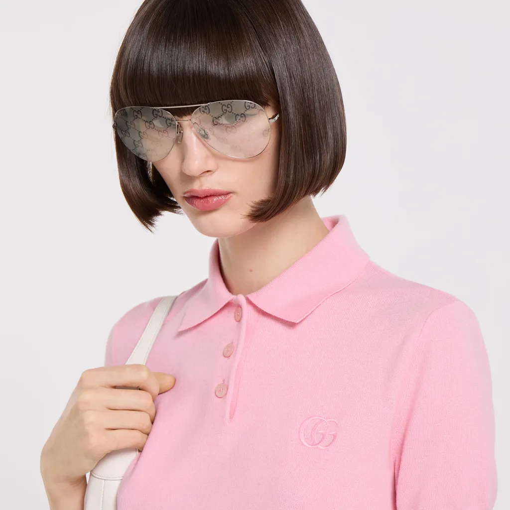 Knit Wool Polo Shirt With Embroidery