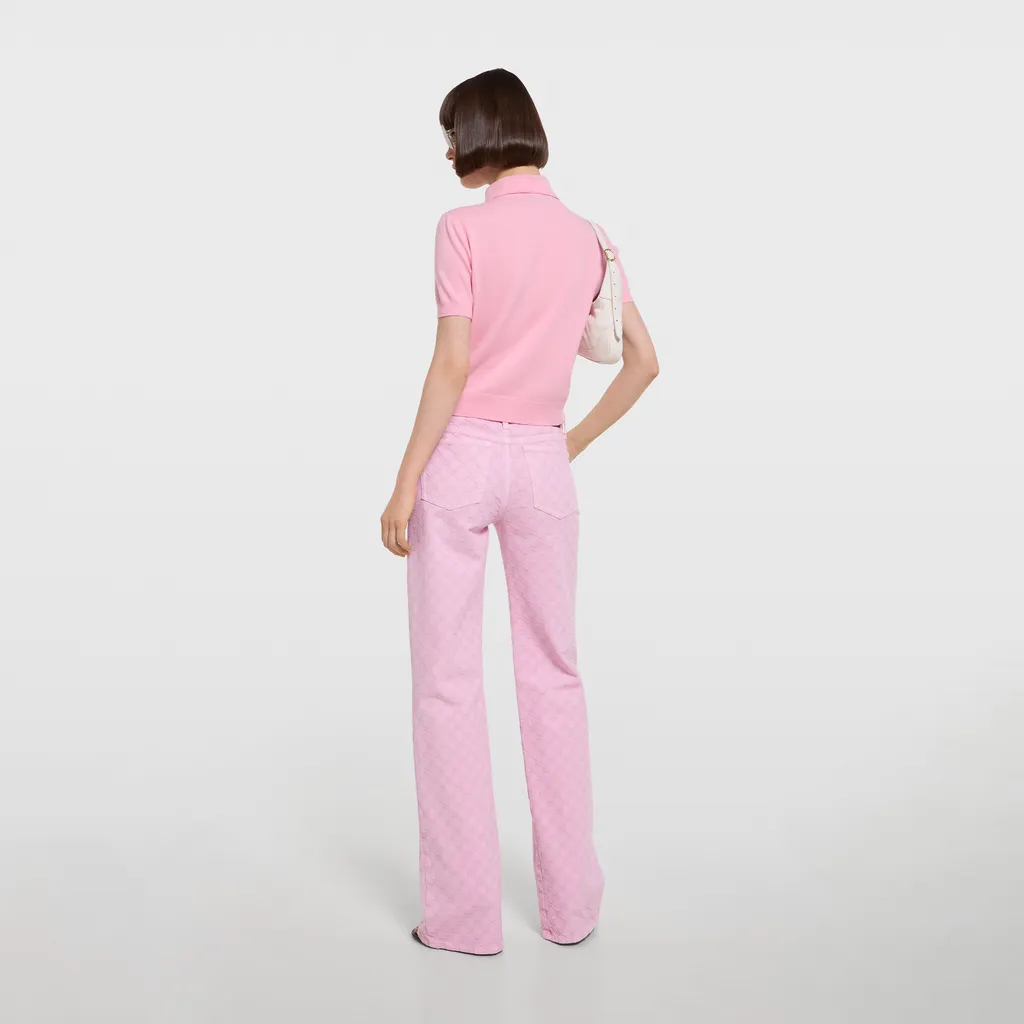 Knit Wool Polo Shirt With Embroidery