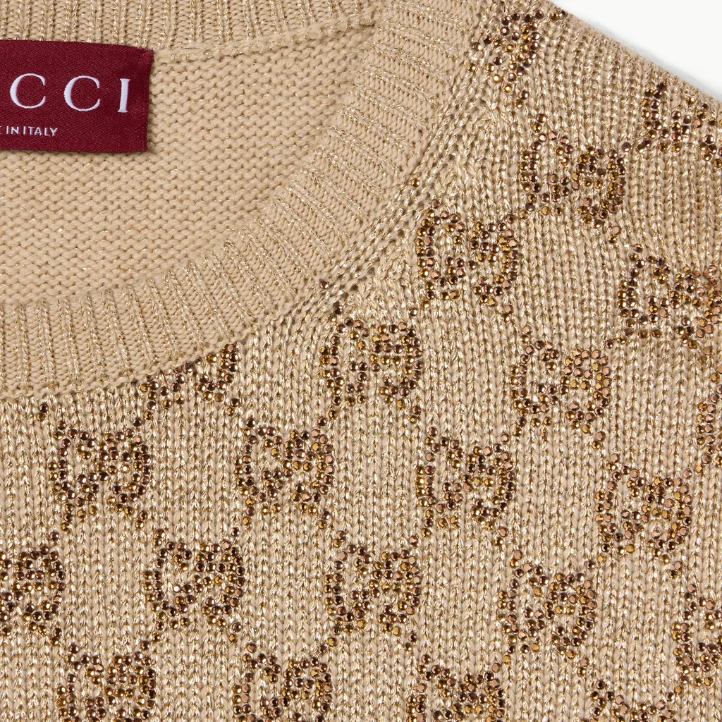 Wool Cashmere Jumper With Crystals
