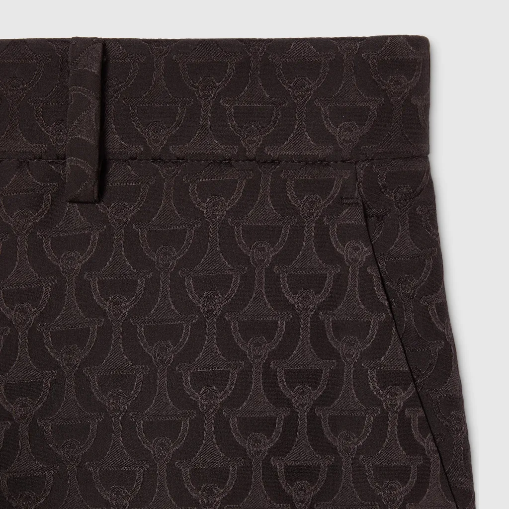 Horsebit Silk Jacquard Trousers