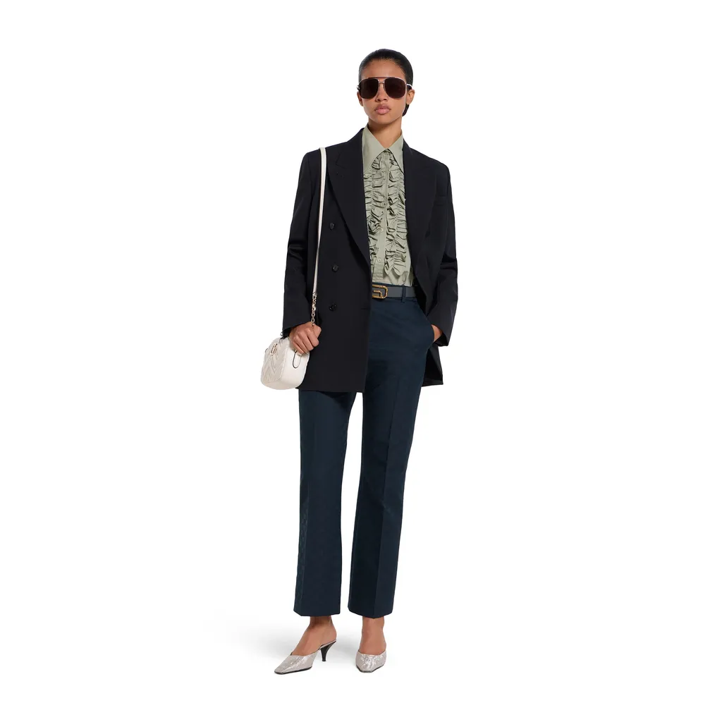 Gg Cotton Gabardine Trousers