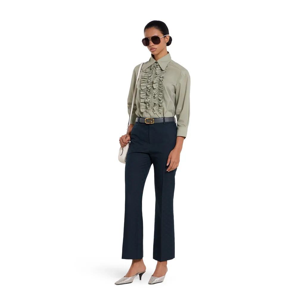 Gg Cotton Gabardine Trousers