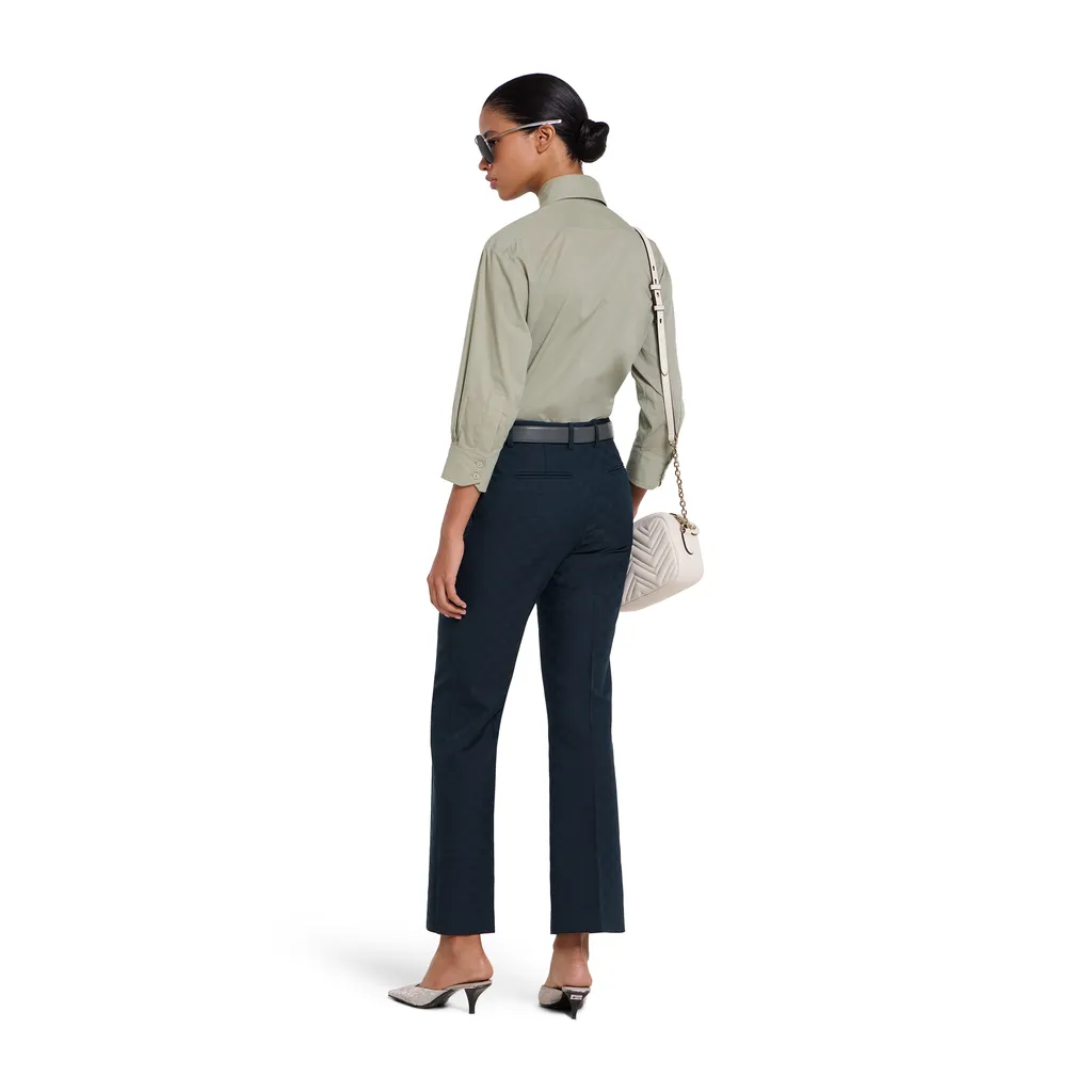 Gg Cotton Gabardine Trousers
