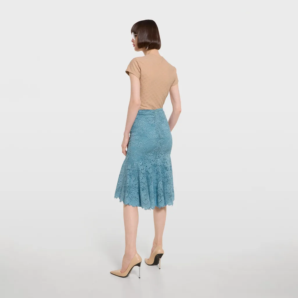 Gg Flower Stretch Lace Skirt