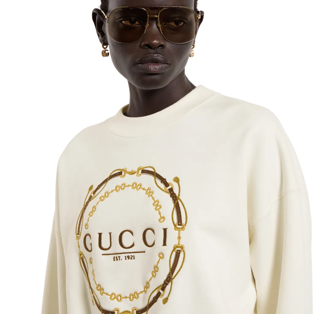 Cotton Jersey Sweatshirt With Print