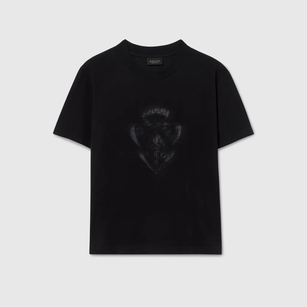 Cotton Jersey T-Shirt With Gucci Crest