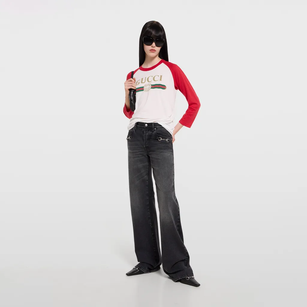 Cotton Jersey T-Shirt With Print
