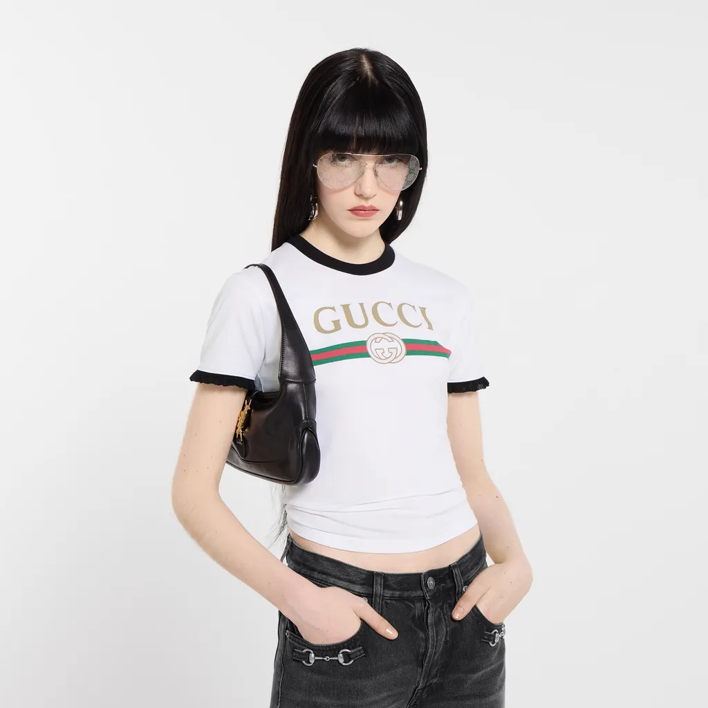 Cotton Jersey T-Shirt With Print