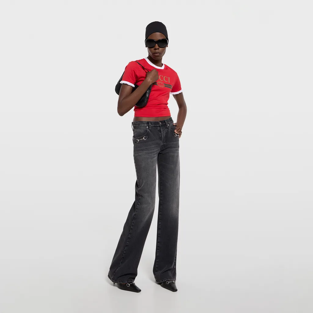 Cotton Jersey T-Shirt With Print