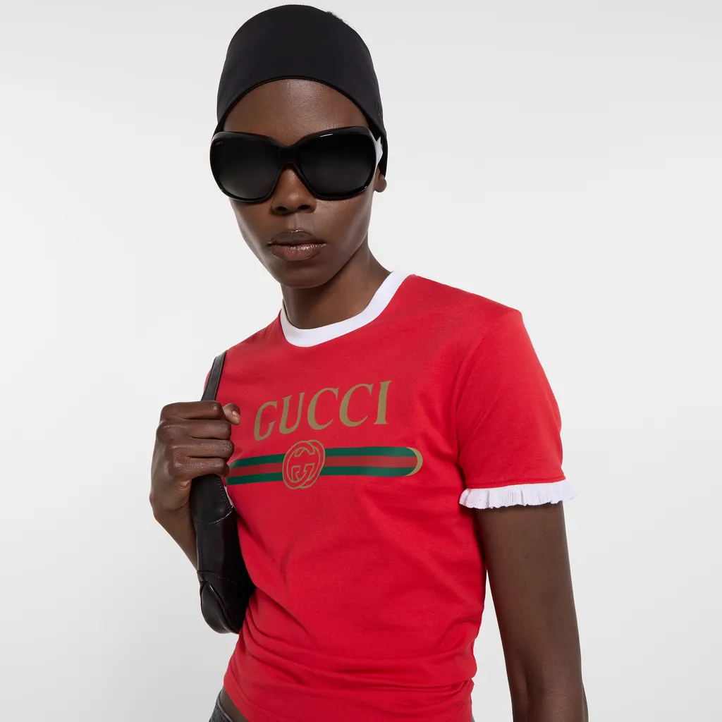 Cotton Jersey T-Shirt With Print