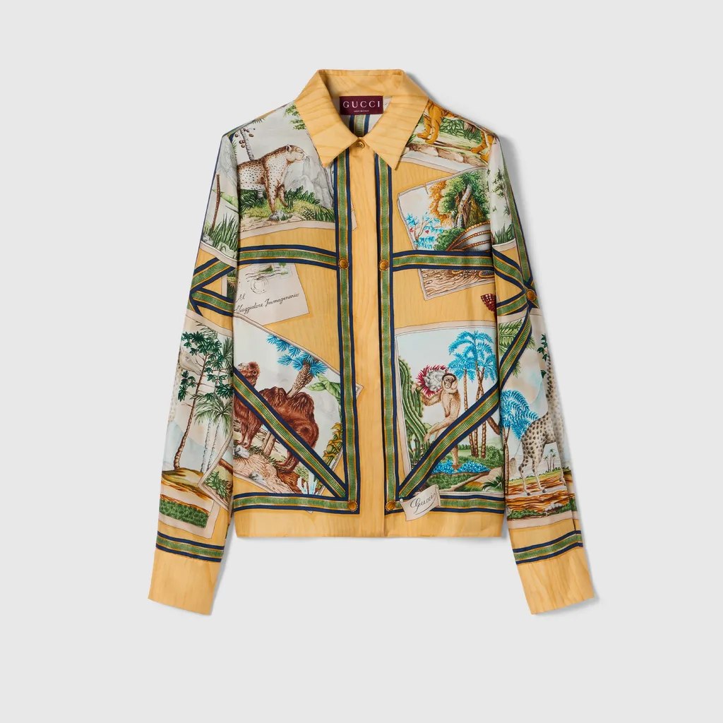 Printed Silk Twill Shirt