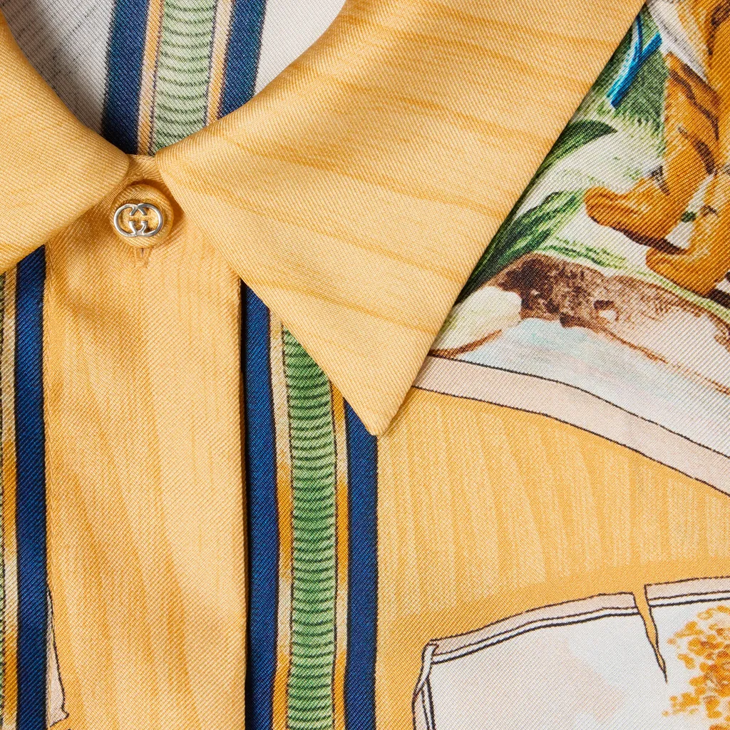 Printed Silk Twill Shirt
