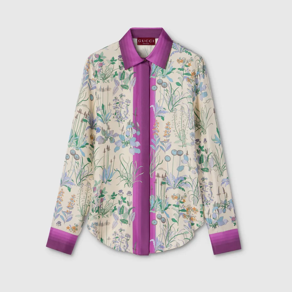 Printed Silk Twill Shirt