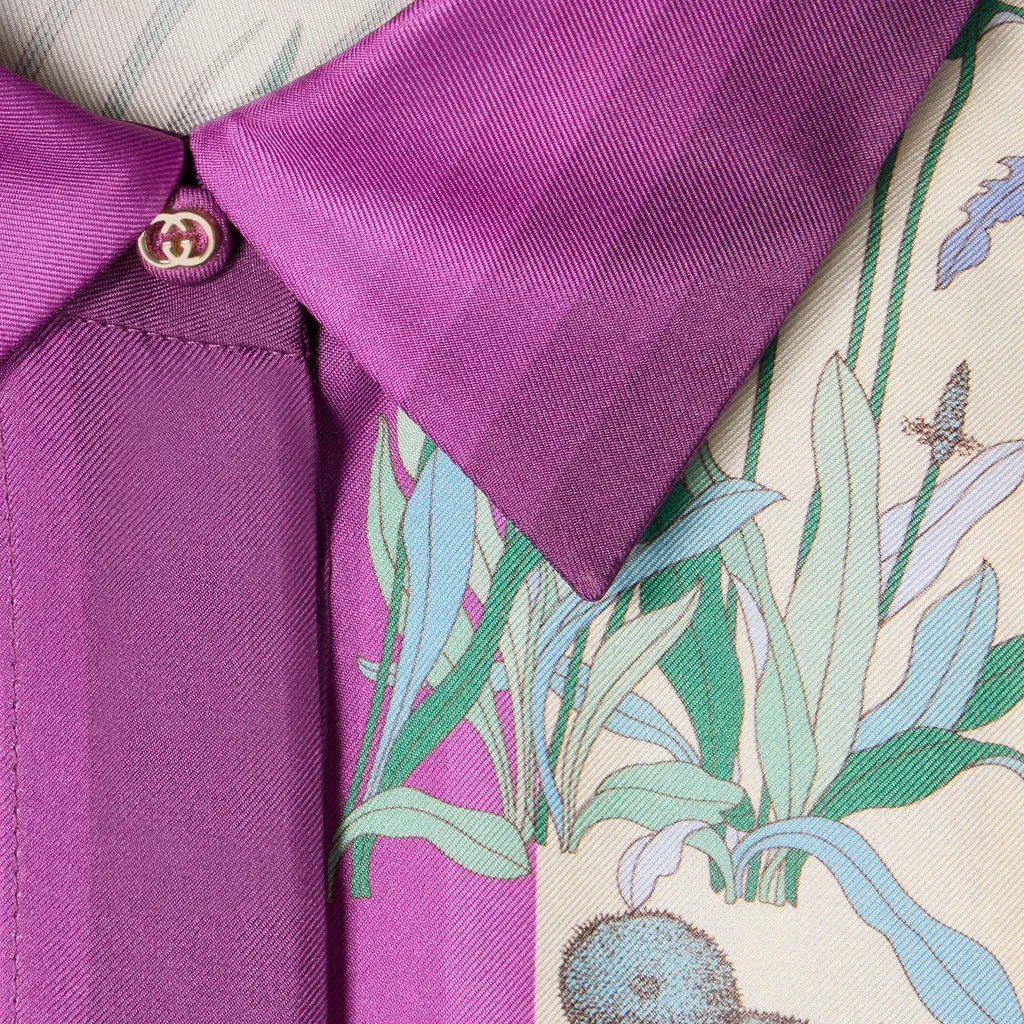 Printed Silk Twill Shirt