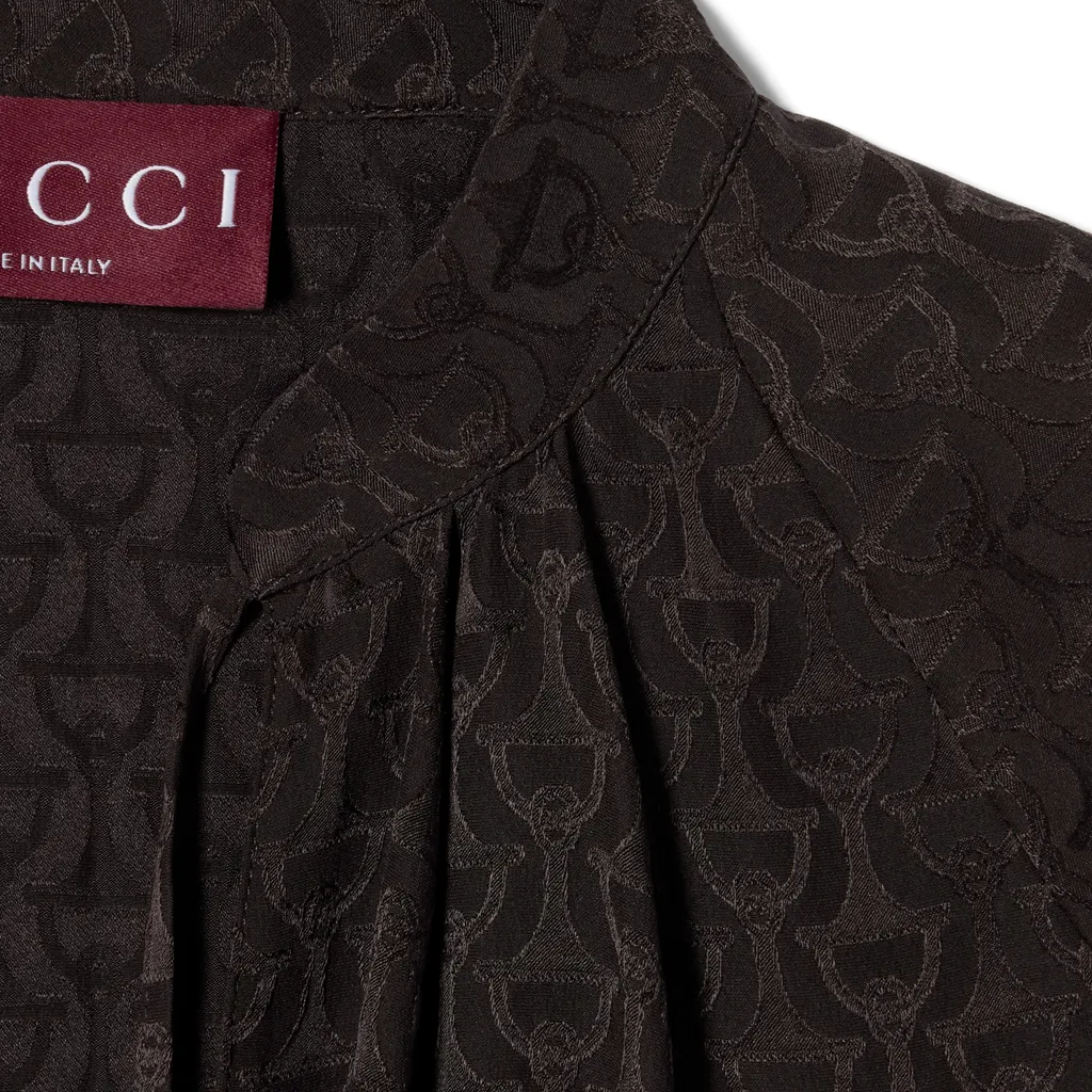 Horsebit Silk Jacquard Shirt