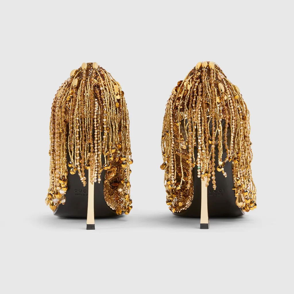 Embroidered Bombshell Pump