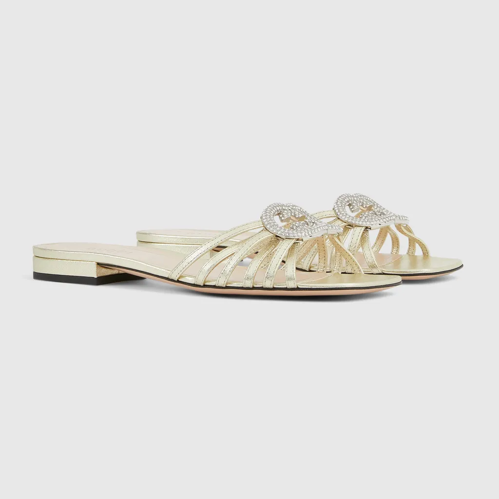 Slide With Crystal Interlocking G