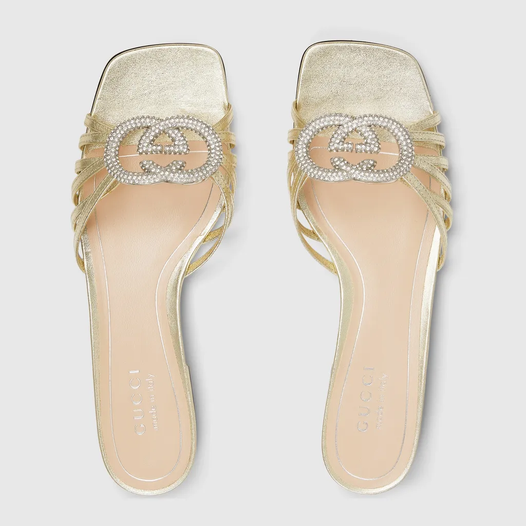Slide With Crystal Interlocking G