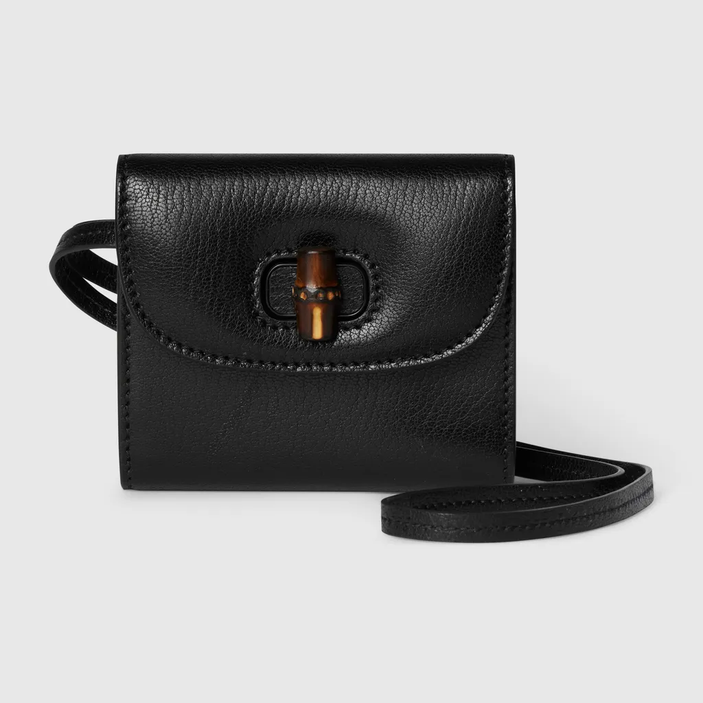 Bamboo Card Case On Strap