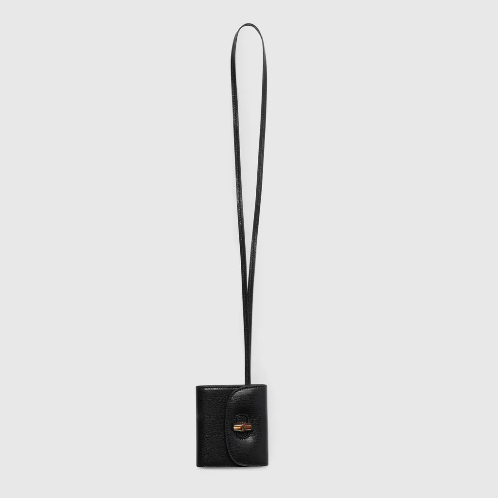 Bamboo Card Case On Strap