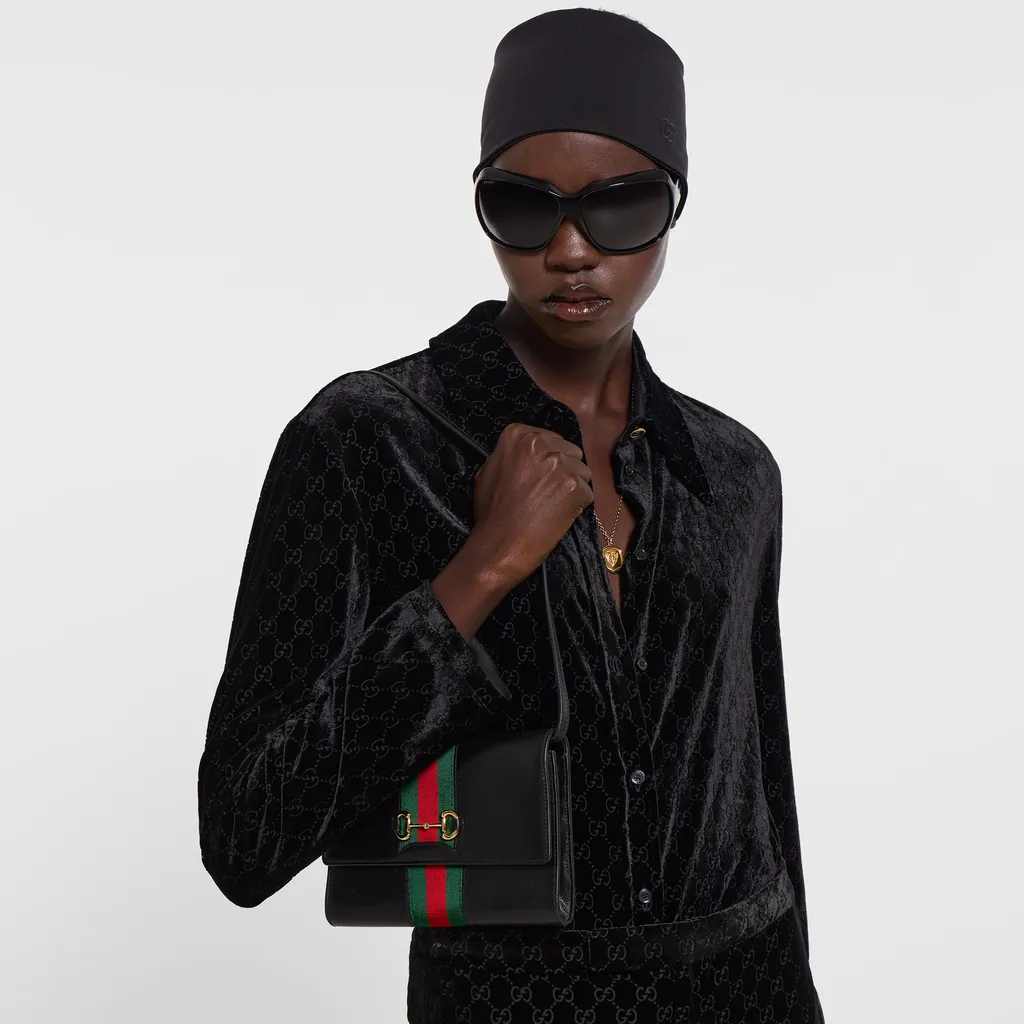 Gucci Horsebit Web Wallet With Strap