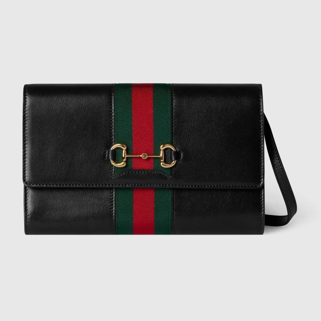Gucci Horsebit Web Wallet With Strap