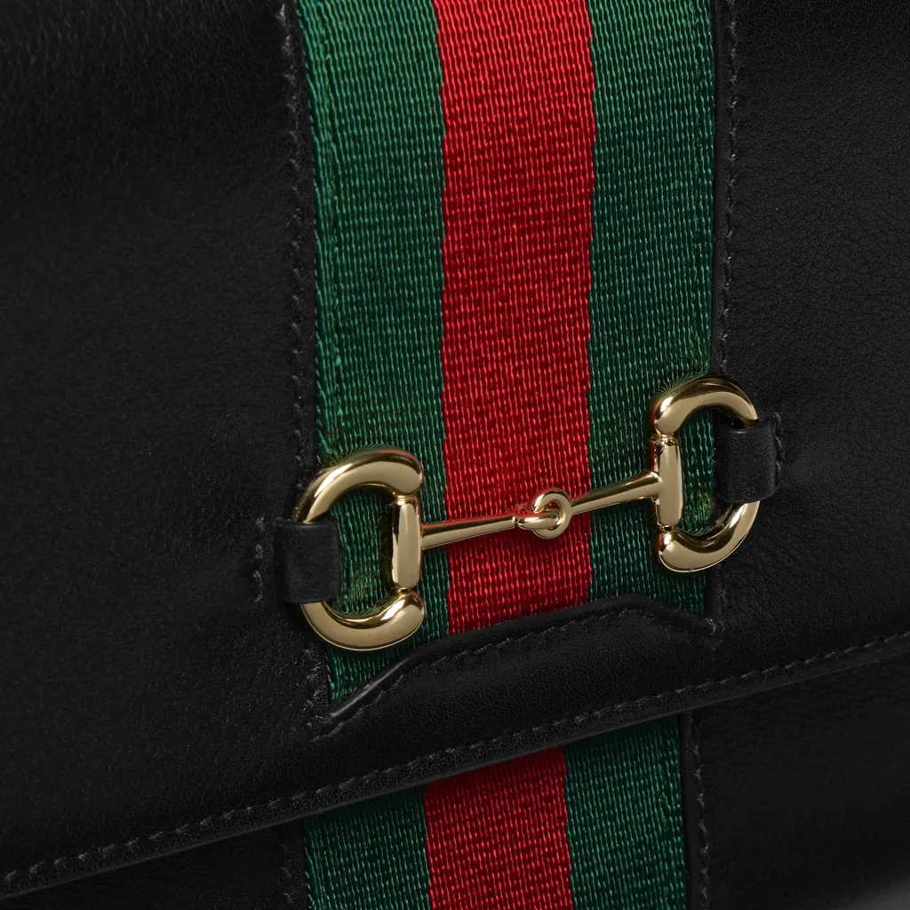 Gucci Horsebit Web Wallet With Strap