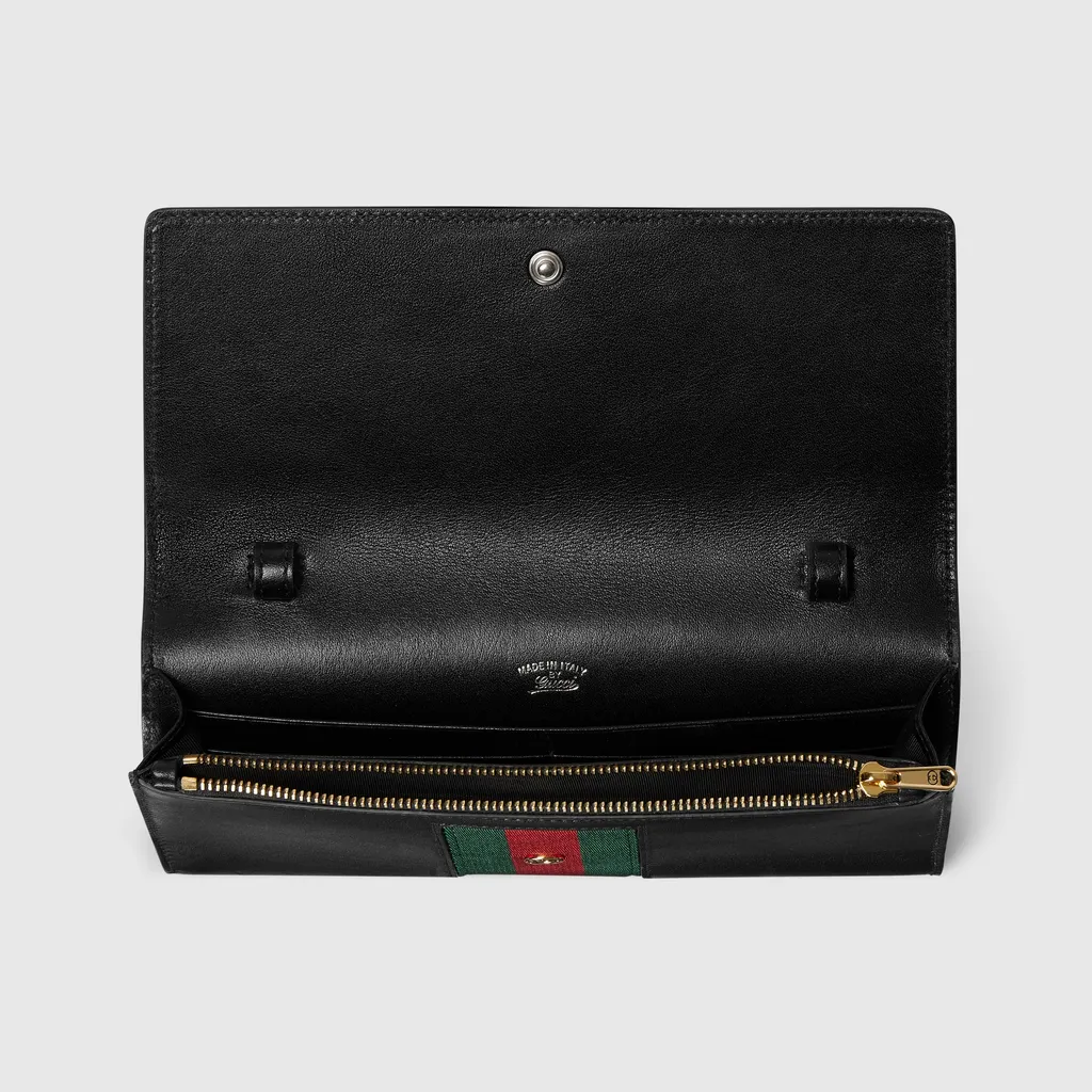 Gucci Horsebit Web Wallet With Strap