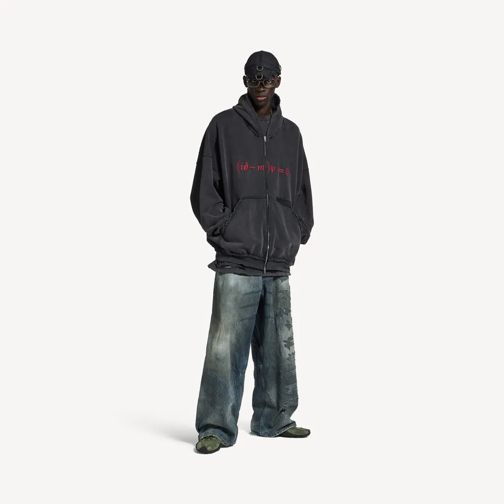 Dirac Equation Pulled Zip-Up Hoodie Large Fit